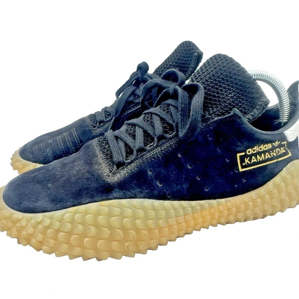 Adidas Kamanda Black Gum Sneakers Mens Size 7.5 Suede Retro Trainers